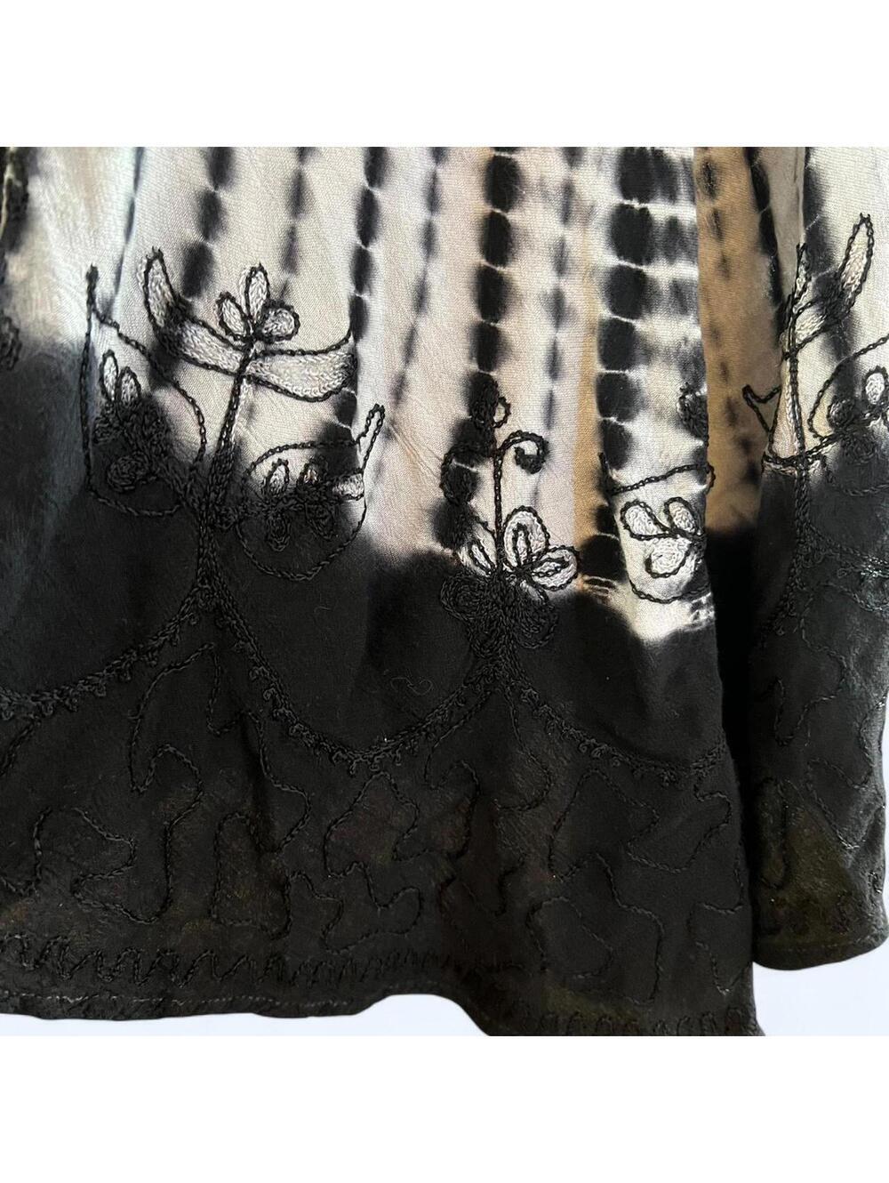 Vintage Y2K InGear Black White Tie Dye Sleeveless Boho Dress Size small - Picture 2 of 7